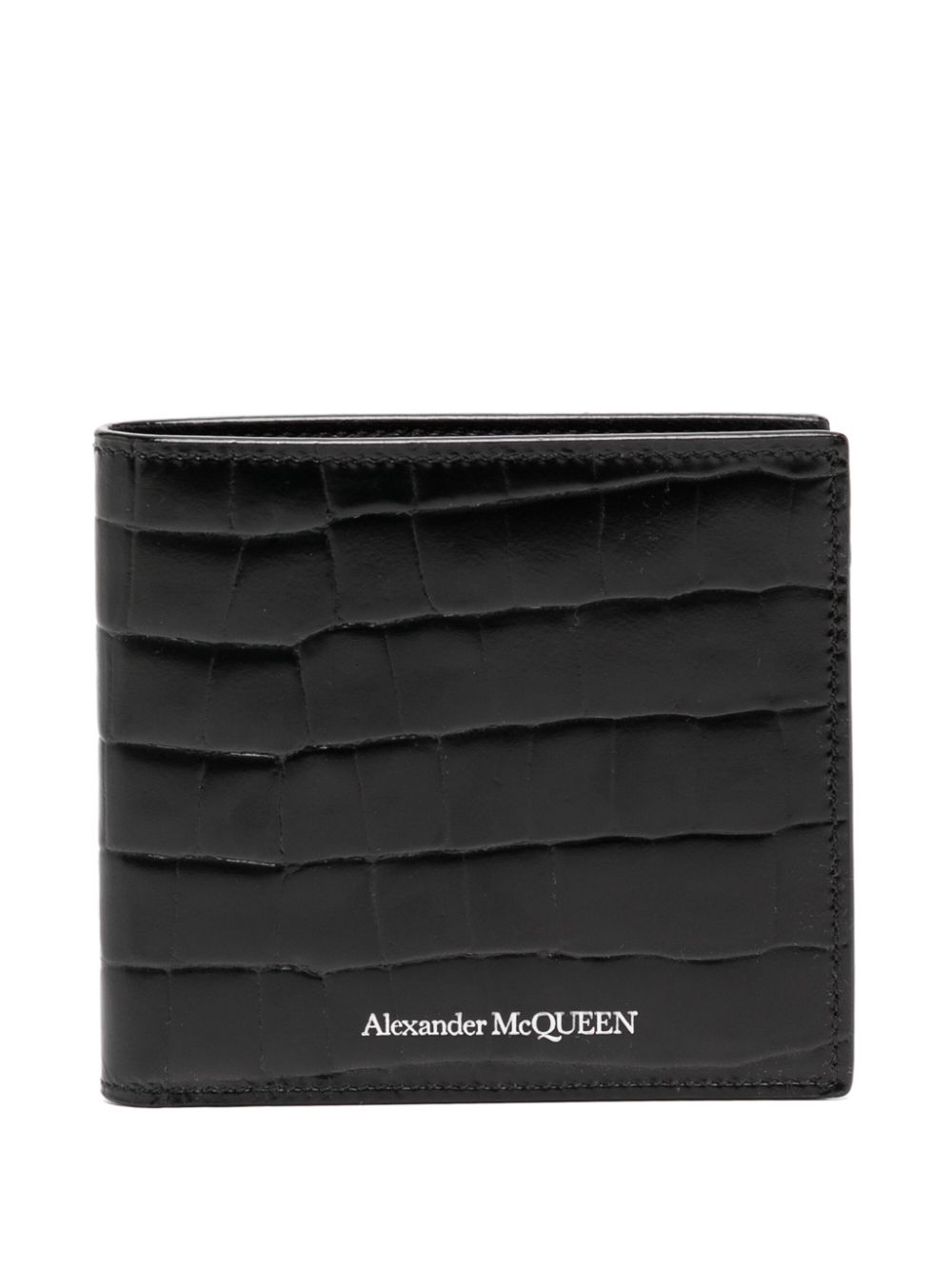 Alexander McQueen crocodile-effect leather wallet - Black von Alexander McQueen