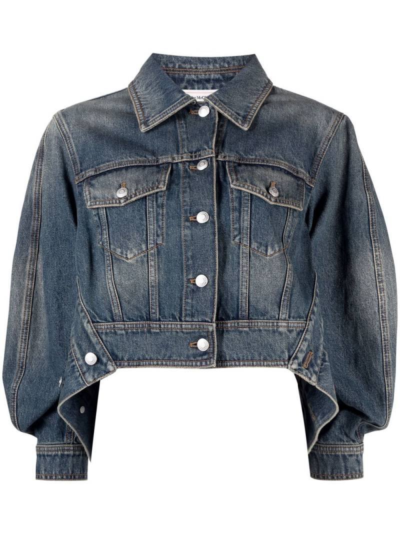 Alexander McQueen cropped denim jacket - Blue von Alexander McQueen