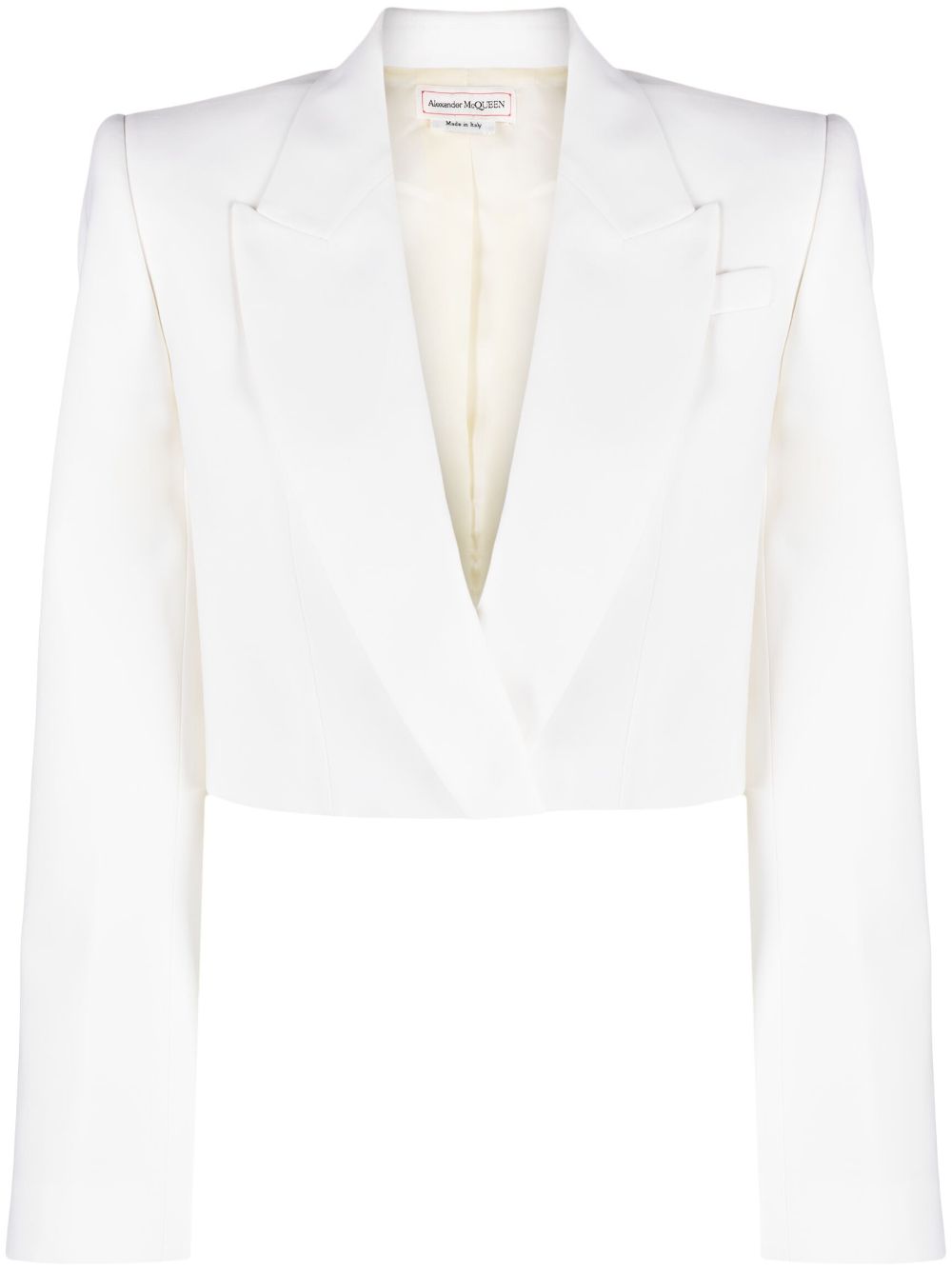 Alexander McQueen cropped wool blazer - White von Alexander McQueen