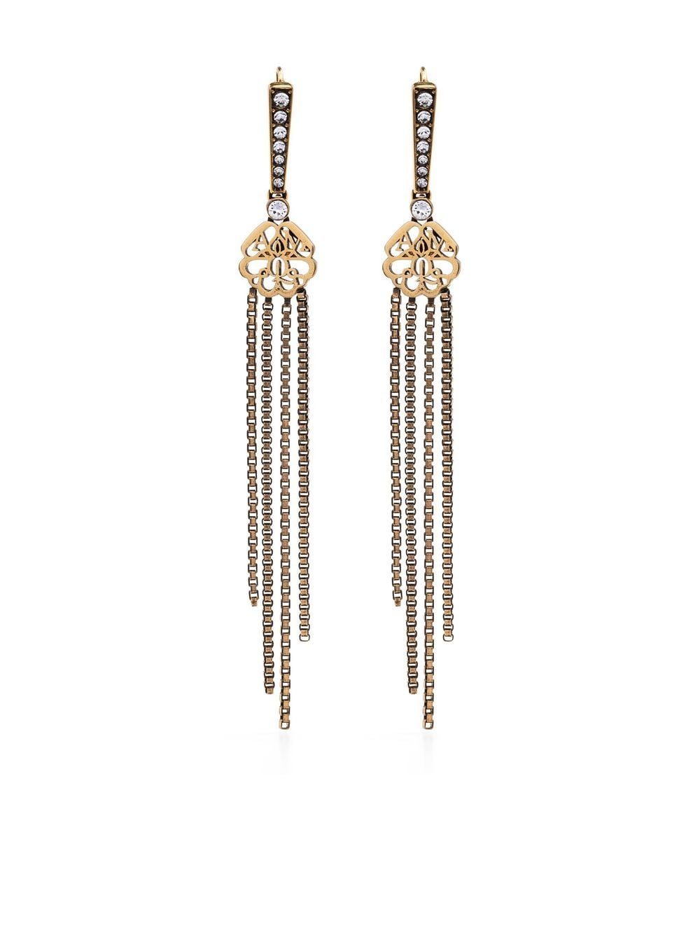 Alexander McQueen crystal-embellished drop earrings - Gold von Alexander McQueen