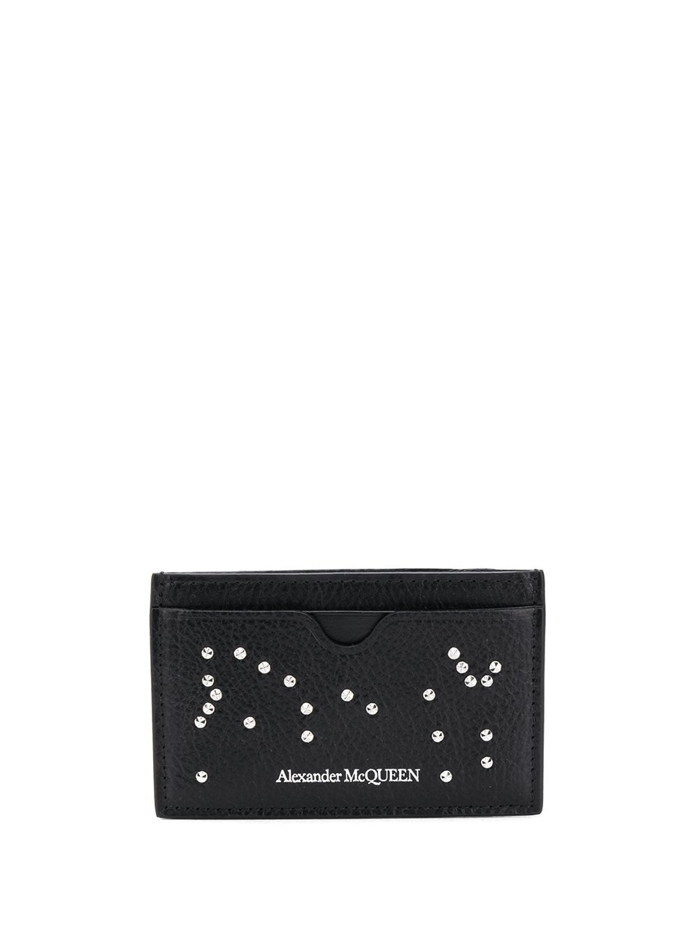 Alexander McQueen crystal-embellished leather cardholder - Black von Alexander McQueen