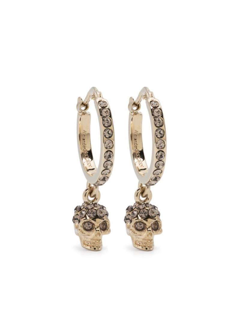 Alexander McQueen crystal-embellished skull earrings - Grey von Alexander McQueen