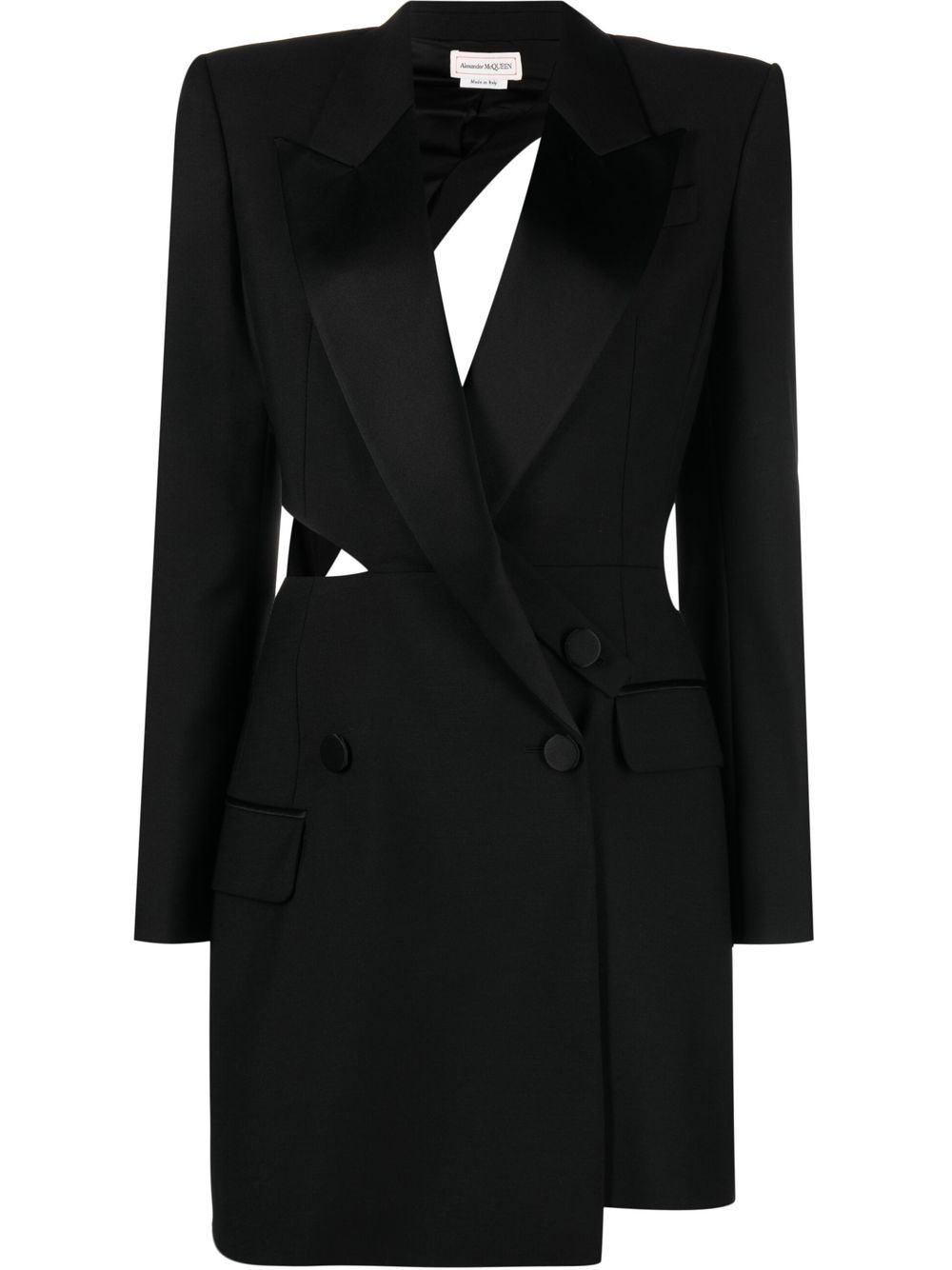 Alexander McQueen cut-out asymmetric blazer dress - Black von Alexander McQueen