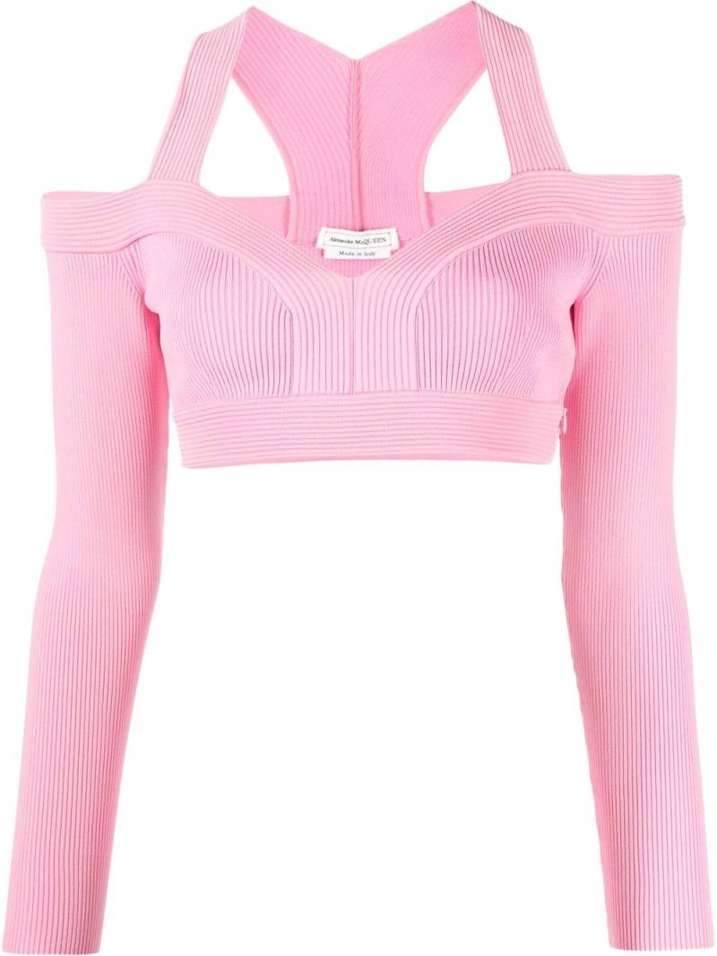 Alexander McQueen cut-out knitted top - Pink von Alexander McQueen