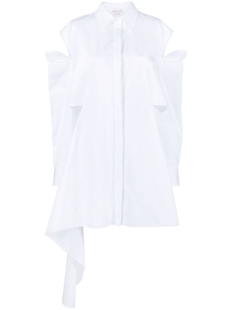 Alexander McQueen cut-out detail shirt dress - White von Alexander McQueen