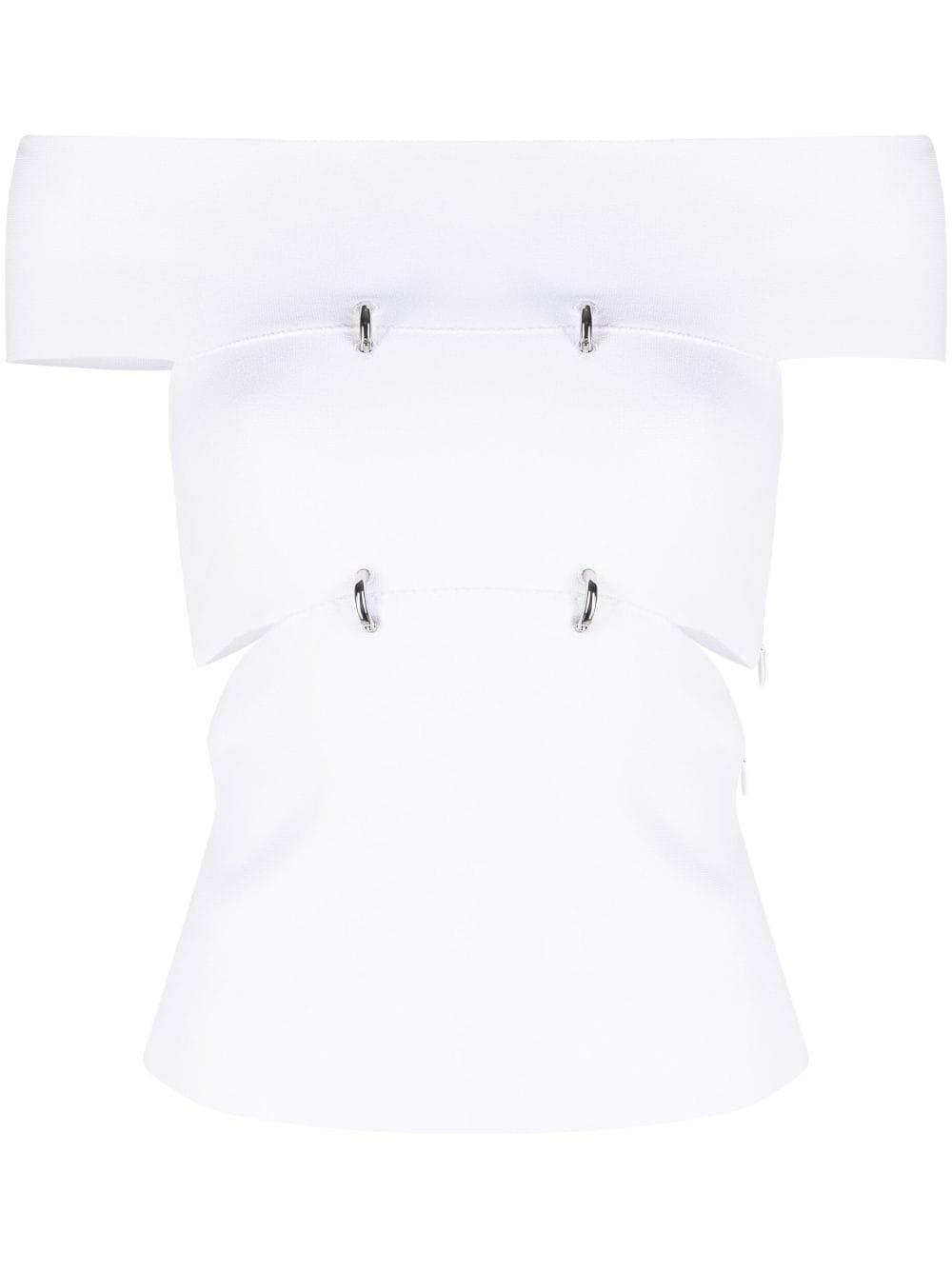 Alexander McQueen cut-out off-shoulder top - White von Alexander McQueen