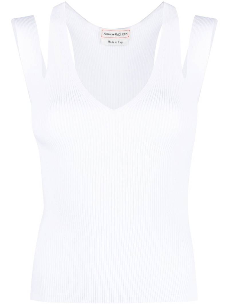 Alexander McQueen ribbed-knit tank top - White von Alexander McQueen