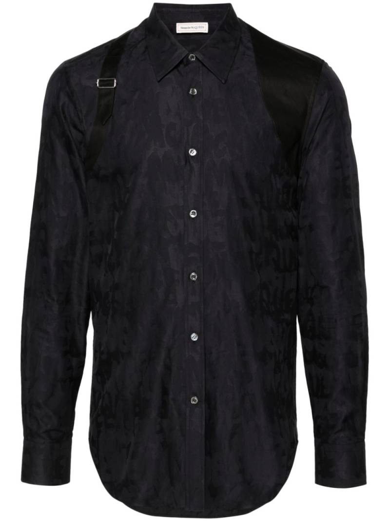 Alexander McQueen decorative-buckle cotton shirt - Black von Alexander McQueen