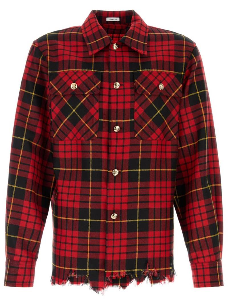 Alexander McQueen distressed Macqueen tartan shirt - Red von Alexander McQueen