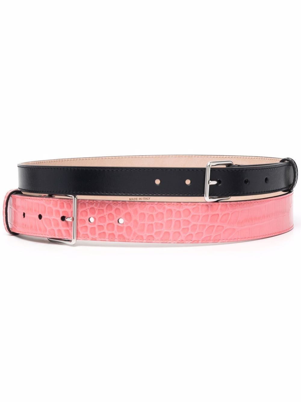 Alexander McQueen double leather buckle belt - Black von Alexander McQueen