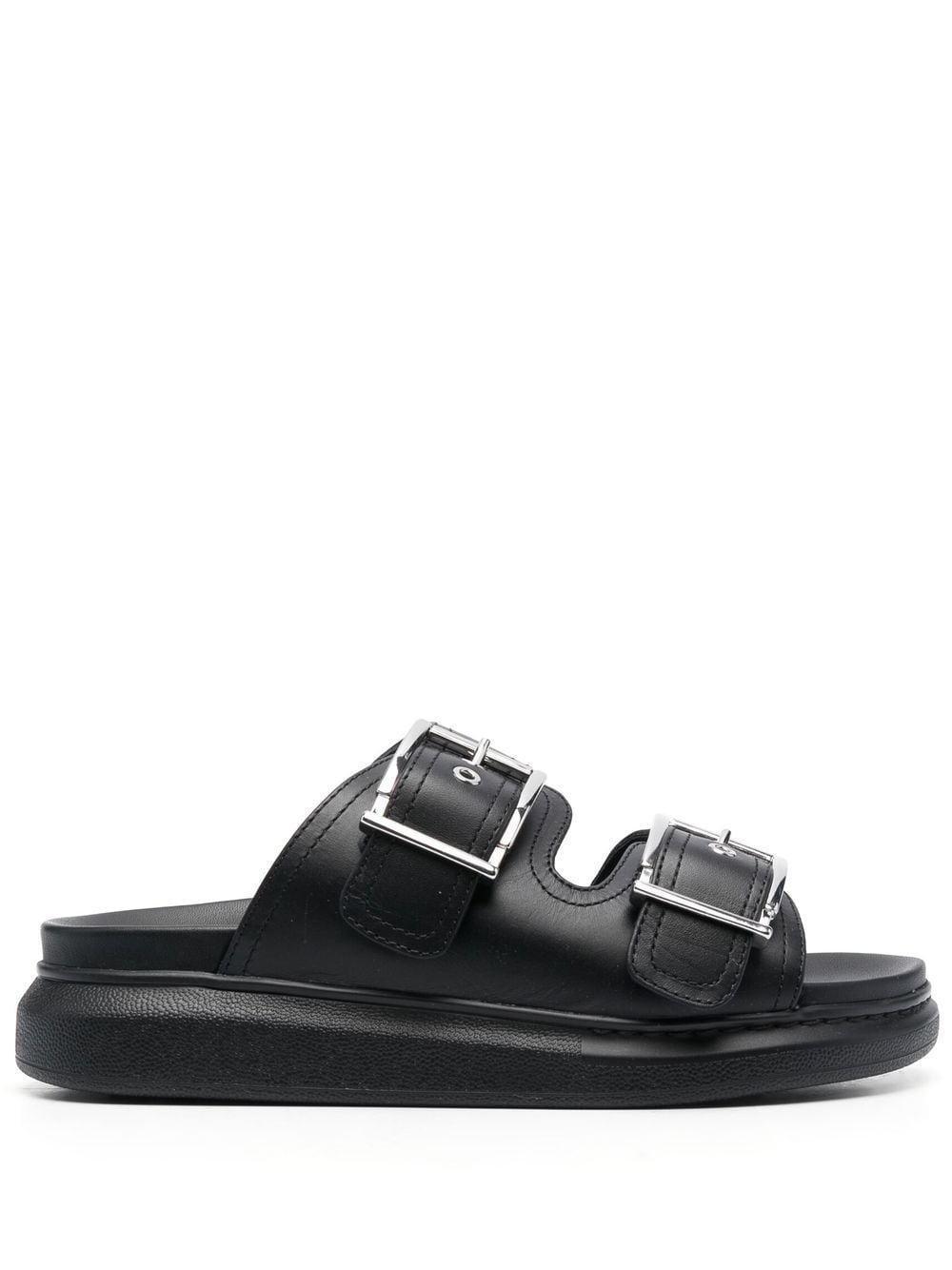 Alexander McQueen double-strap flat sandals - Black von Alexander McQueen