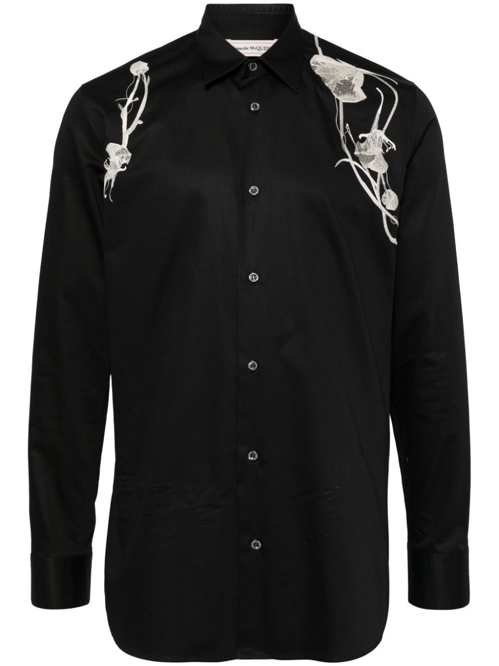 Alexander McQueen floral-embroidered shirt - Black von Alexander McQueen