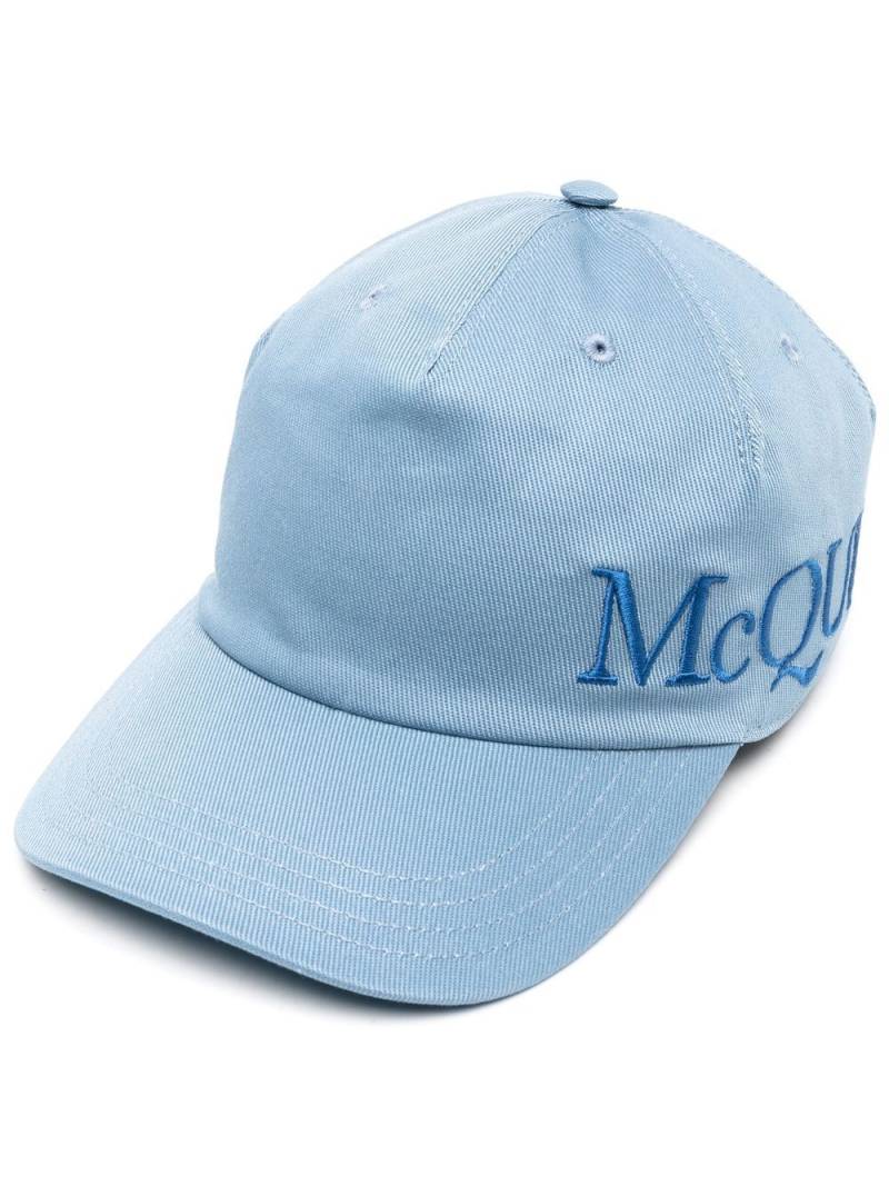 Alexander McQueen logo-embroidered cotton baseball cap - Blue von Alexander McQueen