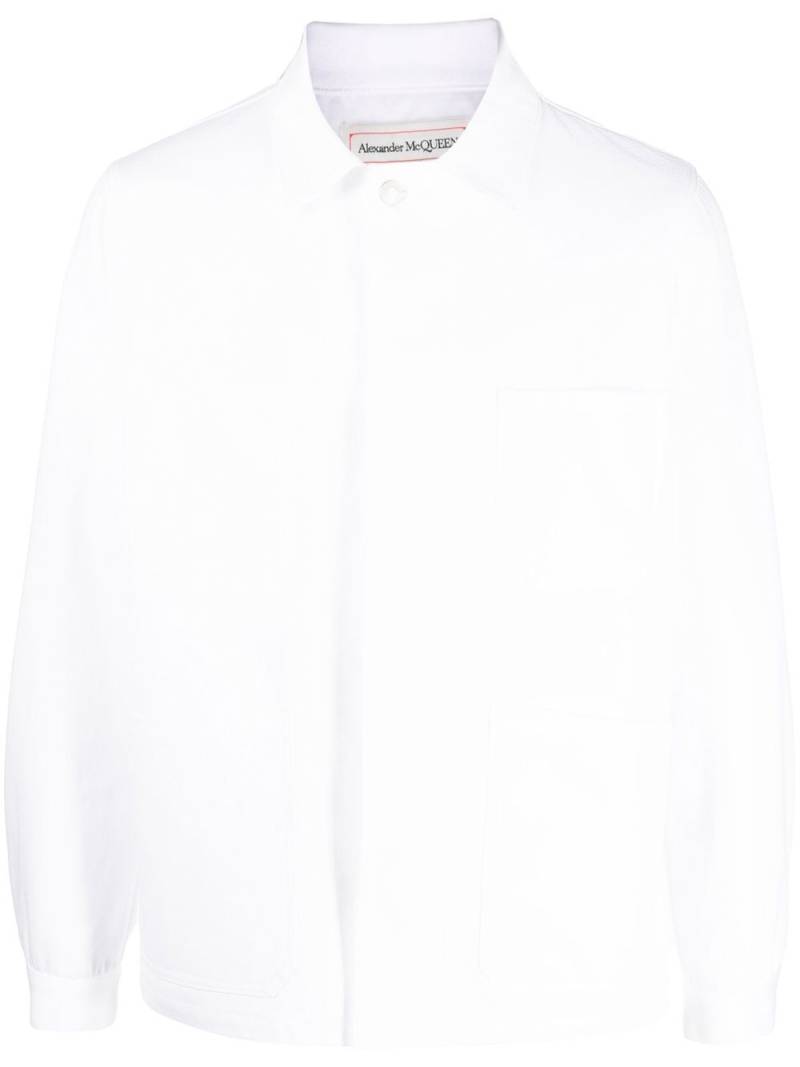 Alexander McQueen embroidered-logo denim jacket - White von Alexander McQueen