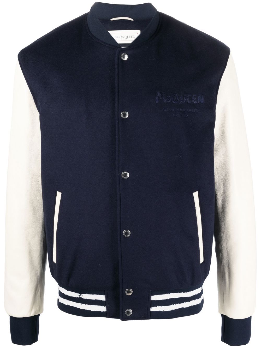 Alexander McQueen embroidered logo varsity jacket - Blue von Alexander McQueen