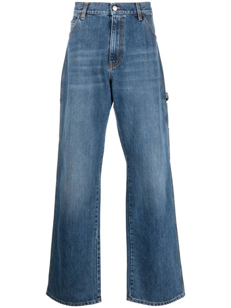 Alexander McQueen embroidered-logo wide-leg utility jeans - Blue von Alexander McQueen