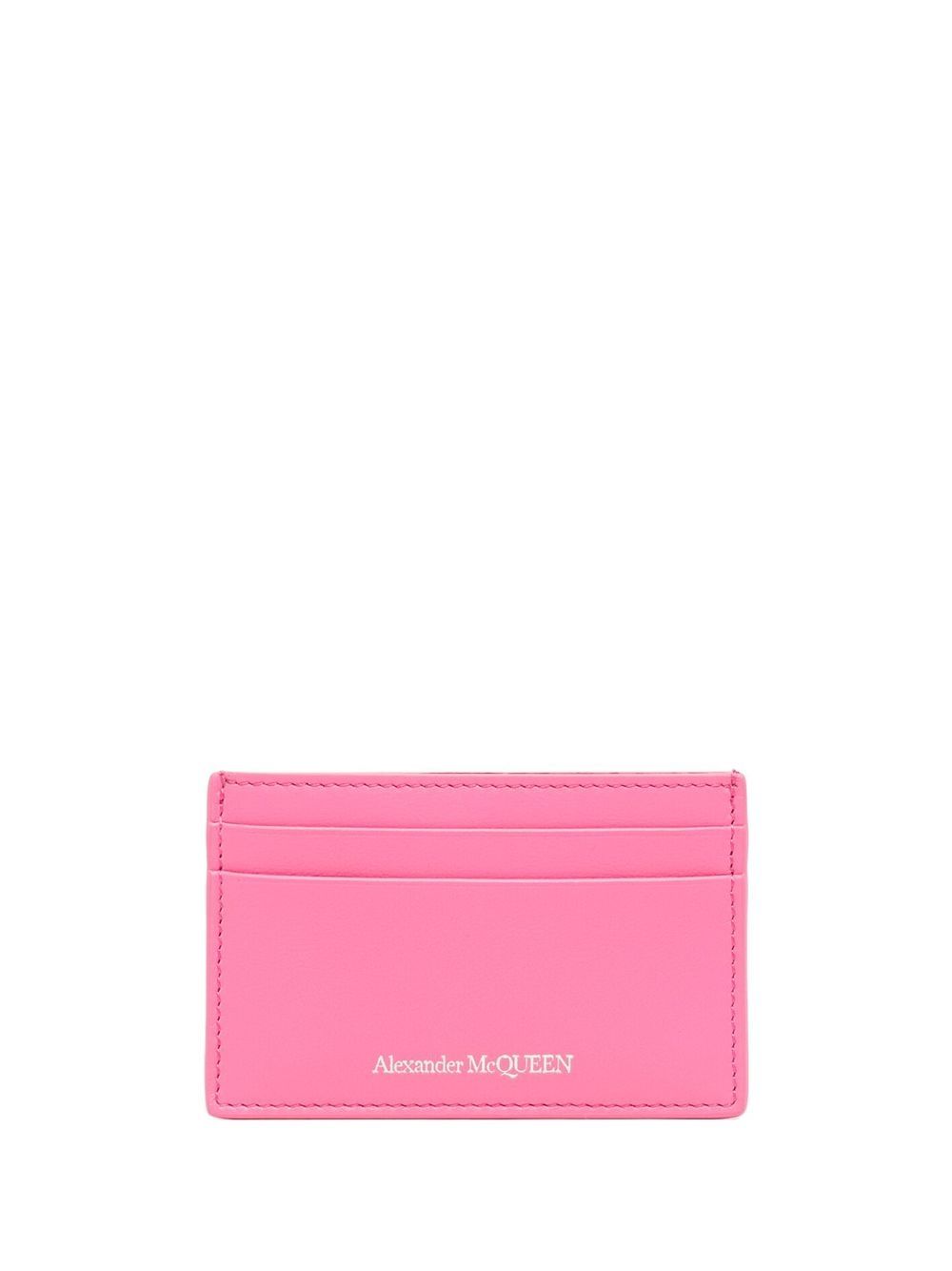 Alexander McQueen engraved-logo leather cardholder - Pink von Alexander McQueen