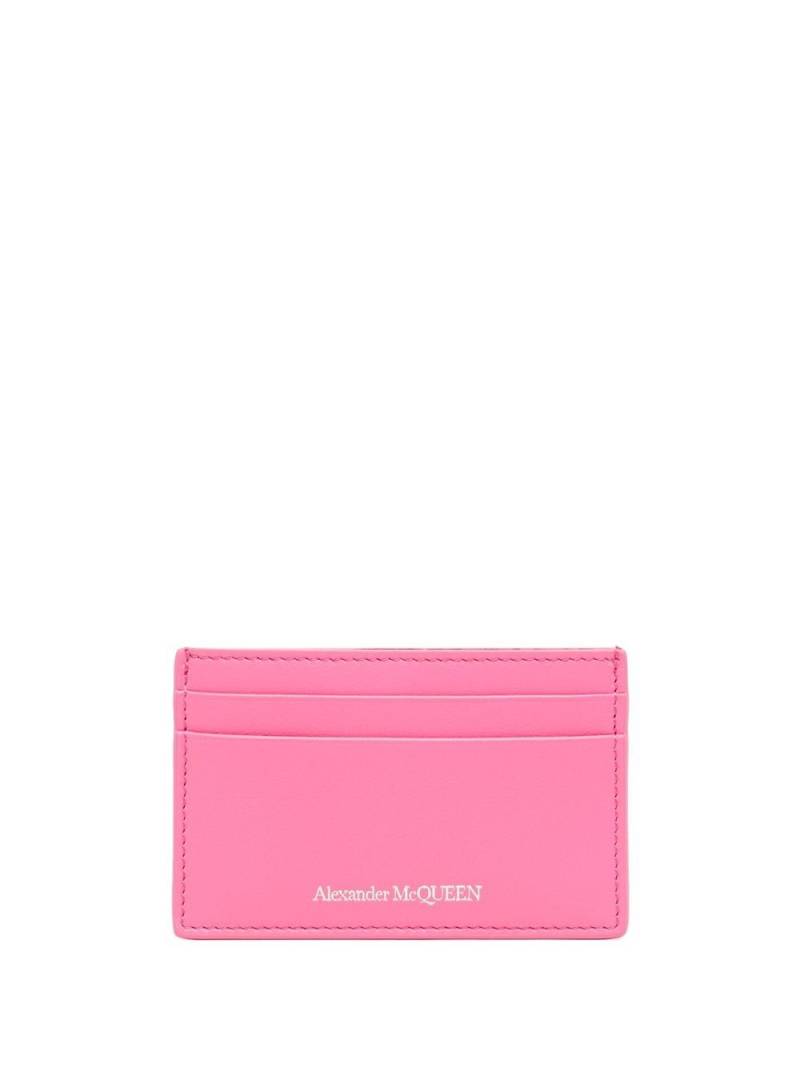 Alexander McQueen engraved-logo leather cardholder - Pink von Alexander McQueen