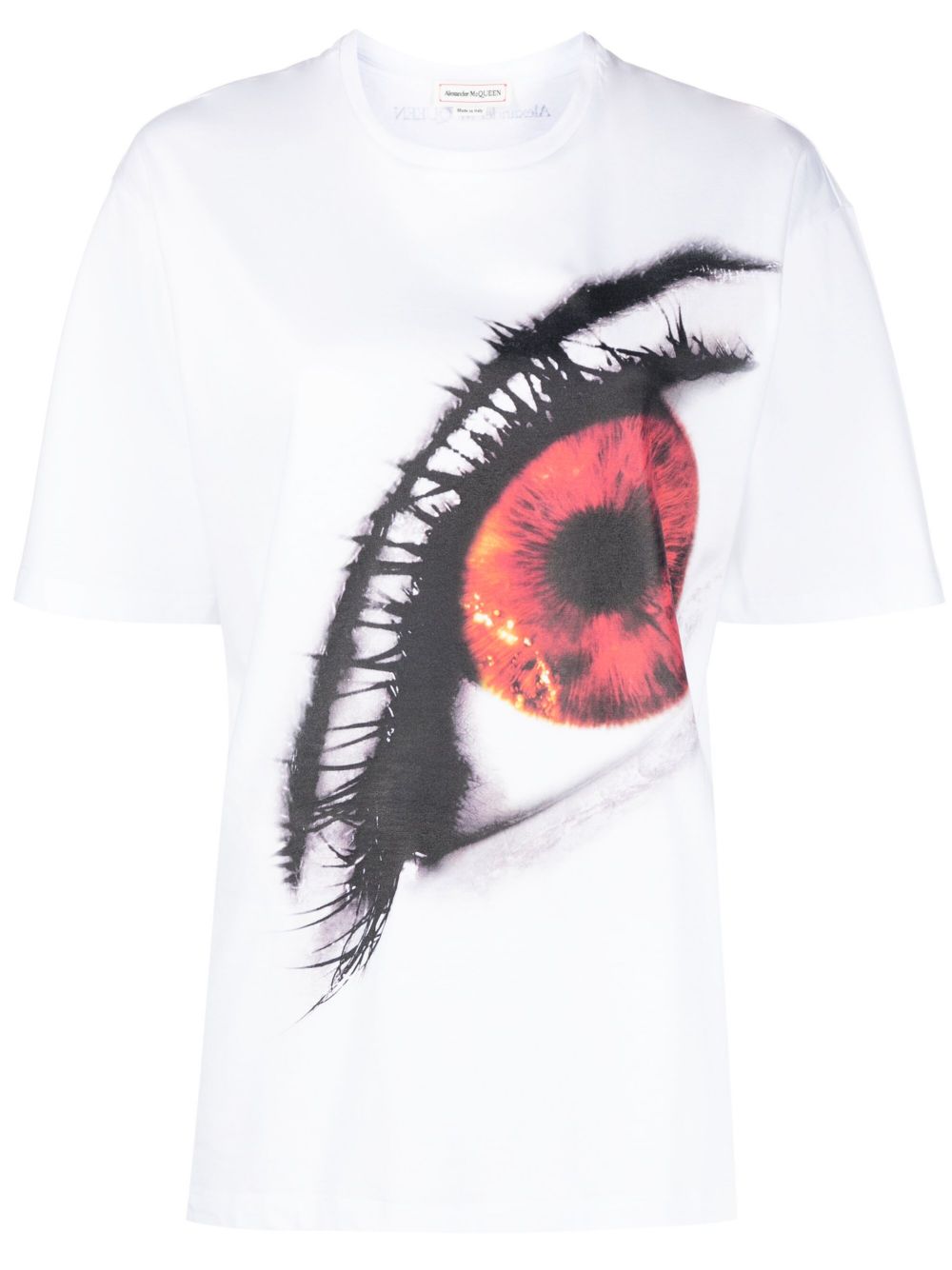 Alexander McQueen eye-print cotton T-shirt - White von Alexander McQueen