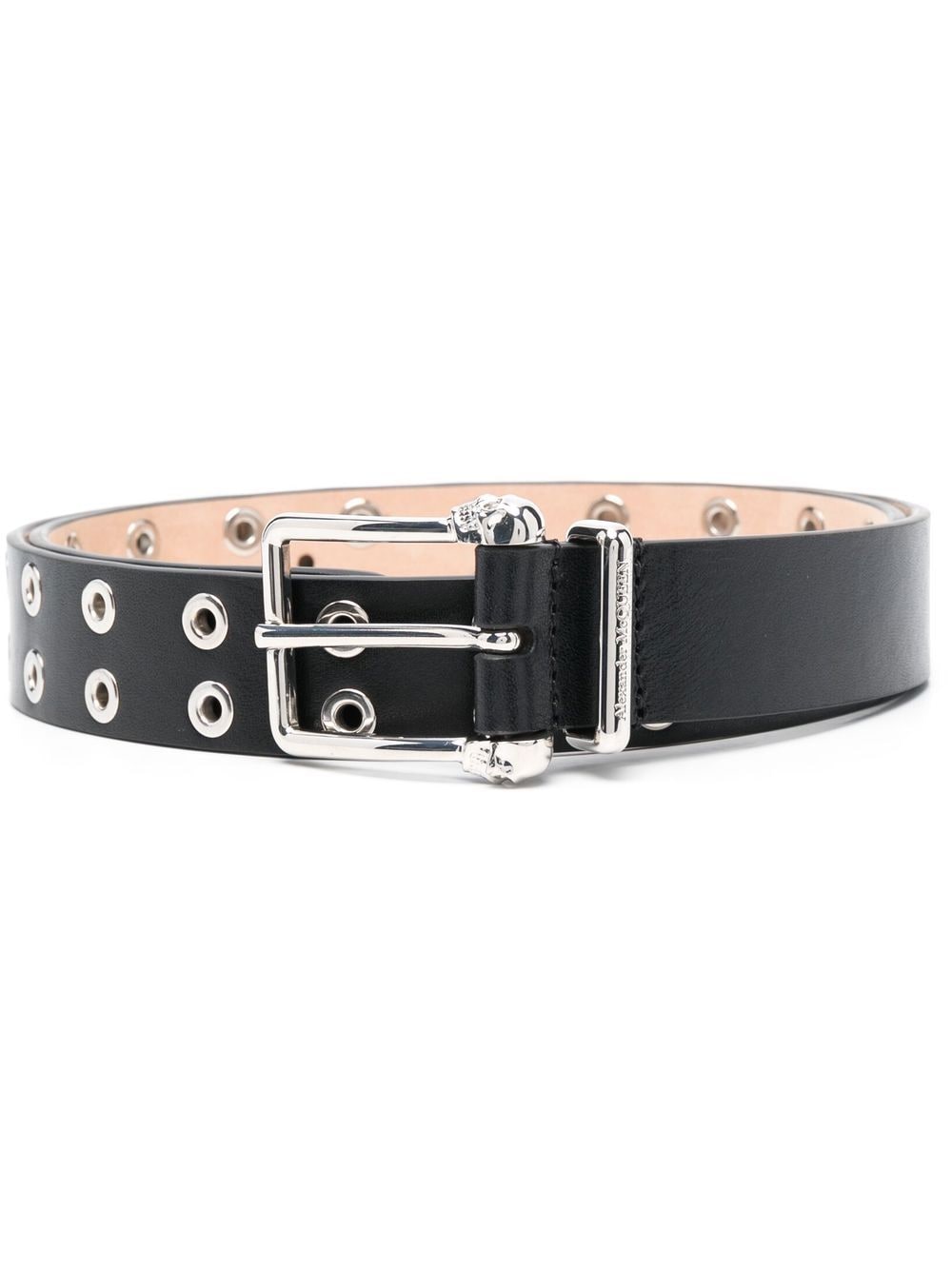 Alexander McQueen eyelet-studded calf leather belt - Black von Alexander McQueen