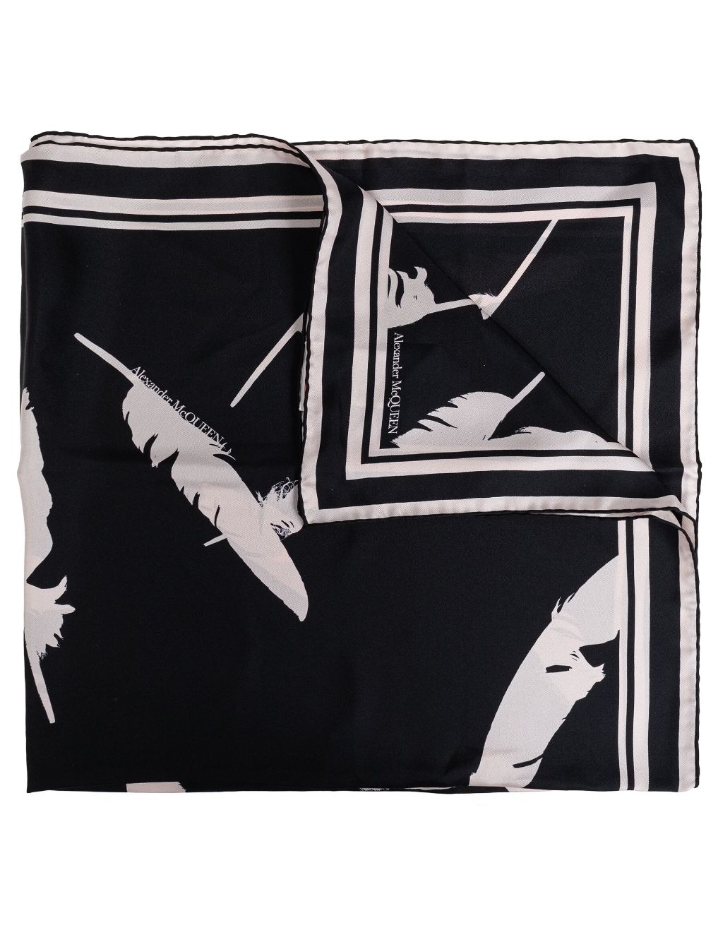 Alexander McQueen feather printed scarf - Black von Alexander McQueen