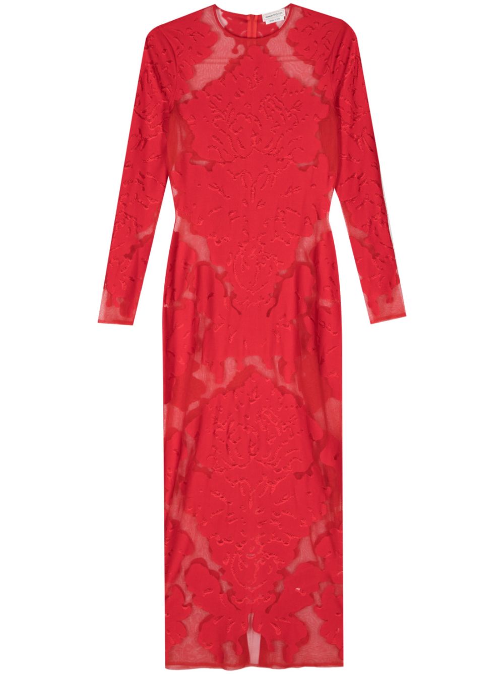 Alexander McQueen floral-appliqué silk maxi dress - Red von Alexander McQueen