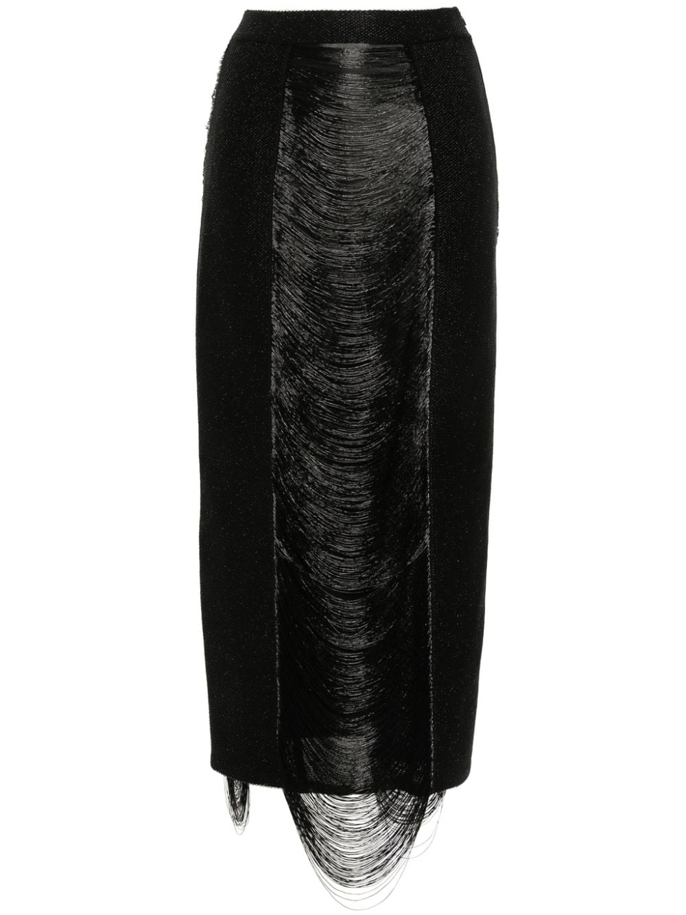 Alexander McQueen fringe-detail panelledskirt - Black von Alexander McQueen
