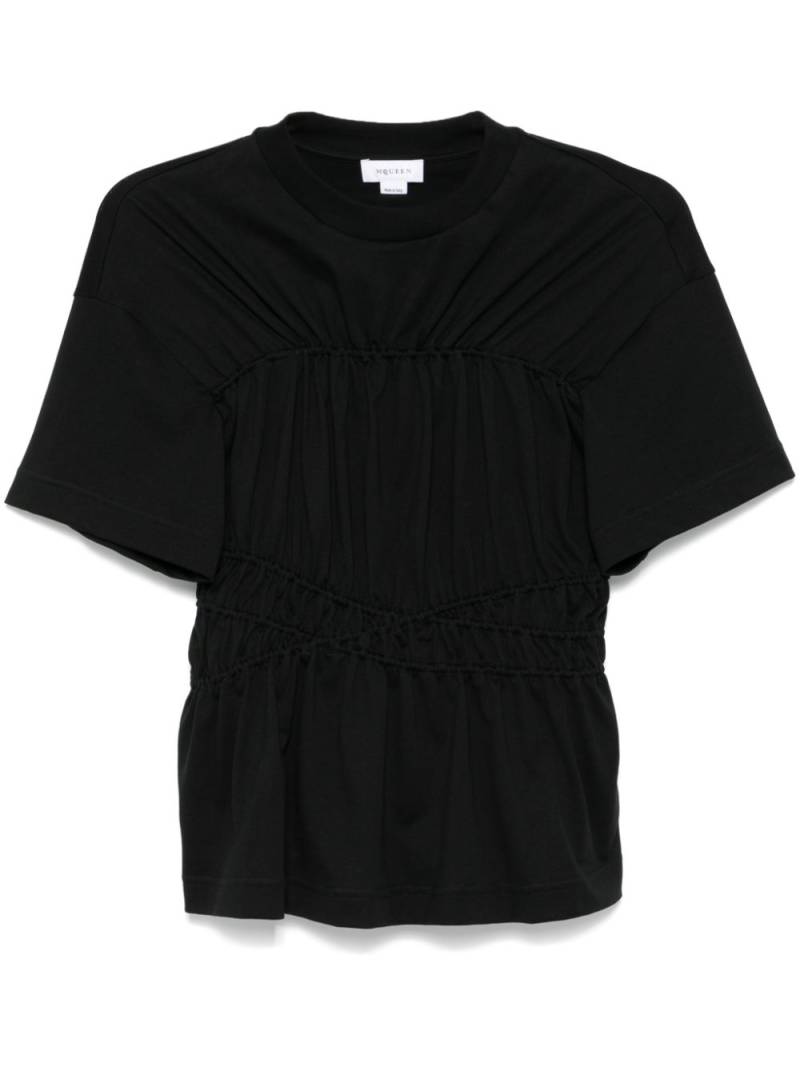 Alexander McQueen gathered detail T-shirt - Black von Alexander McQueen