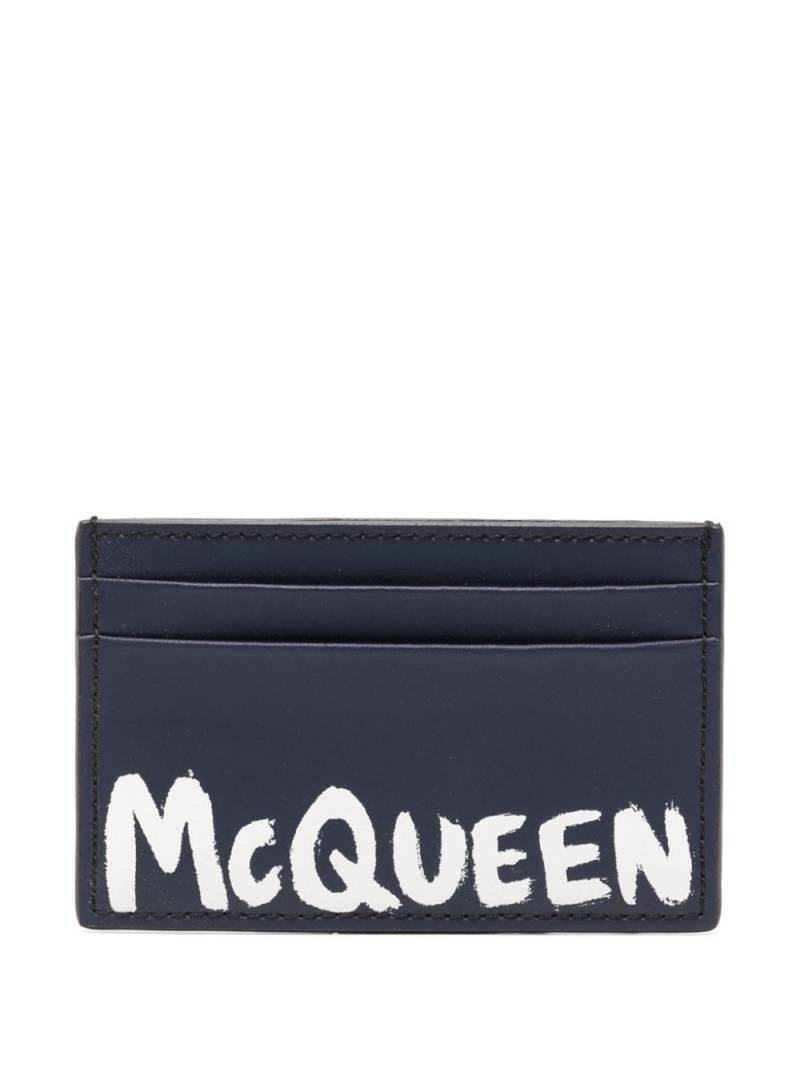 Alexander McQueen logo-print cardholder - Blue von Alexander McQueen