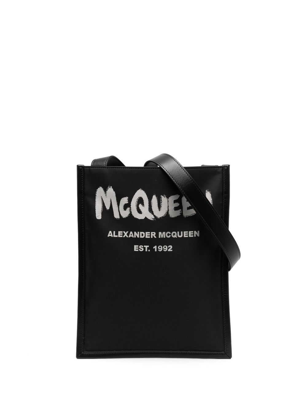 Alexander McQueen graffiti logo-print messenger bag - Black von Alexander McQueen