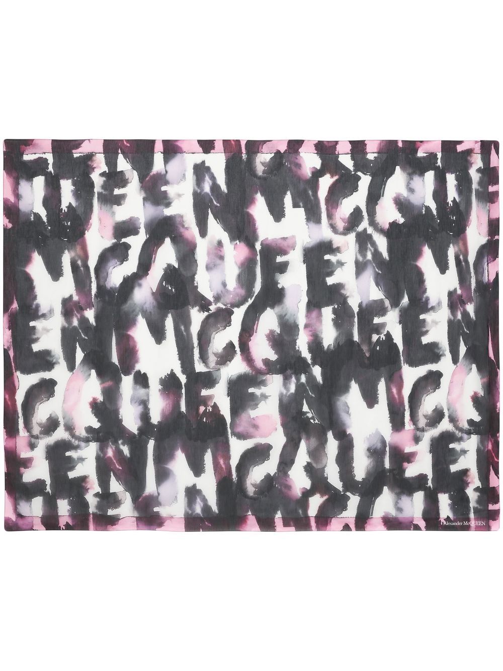 Alexander McQueen graphic-print branded scarf - Black von Alexander McQueen