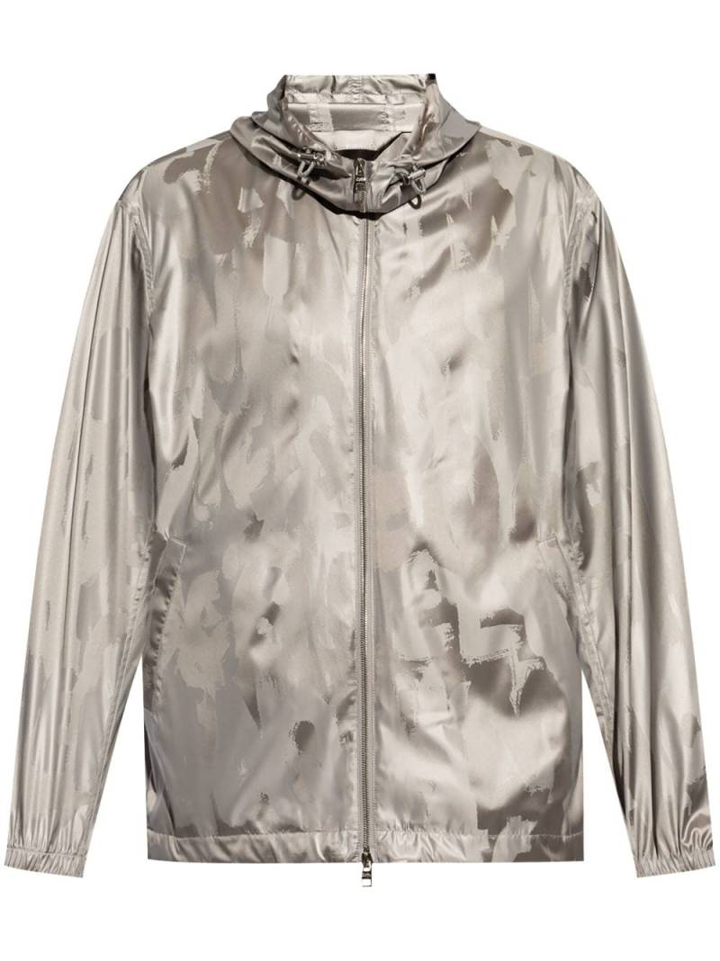 Alexander McQueen graphic-print drawstring-hood jacket - Silver von Alexander McQueen