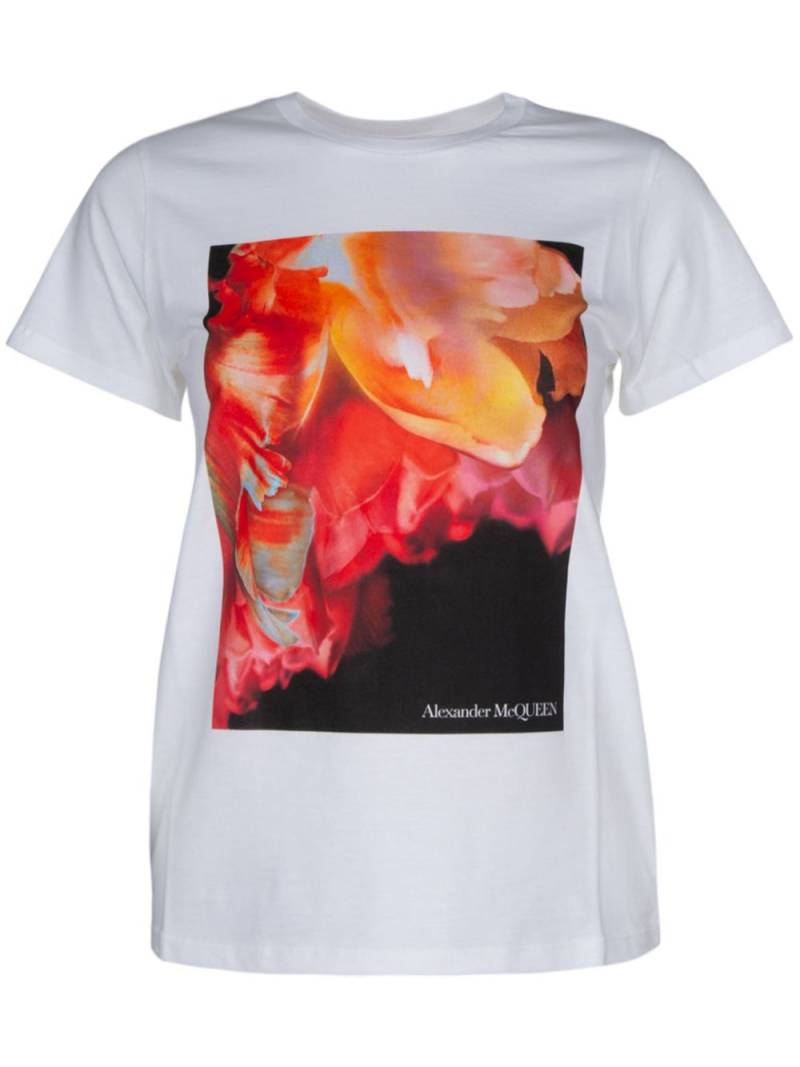 Alexander McQueen graphic-print short-sleeve T-shirt - White von Alexander McQueen