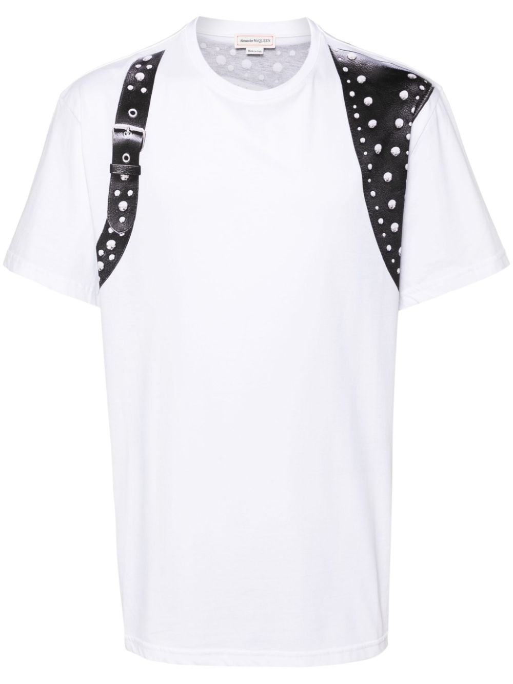Alexander McQueen Harness studded T-shirt - White von Alexander McQueen