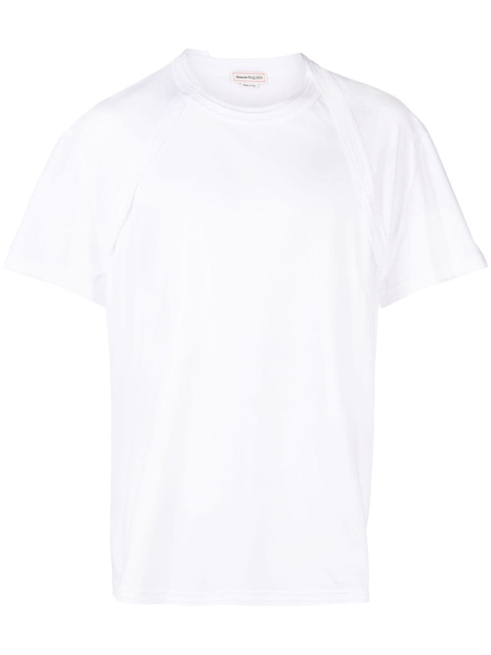 Alexander McQueen harness-effect cotton T-shirt - White von Alexander McQueen