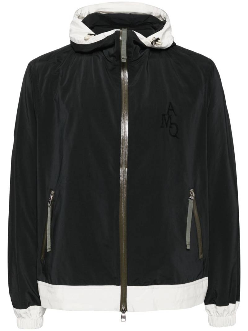 Alexander McQueen high-neck zip-up hooded jacket - Black von Alexander McQueen