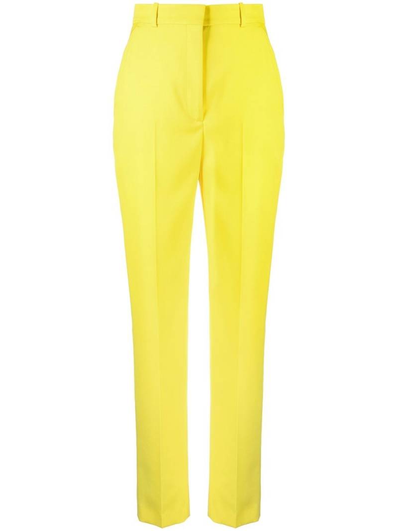 Alexander McQueen high-waisted slim-cut trousers - Yellow von Alexander McQueen