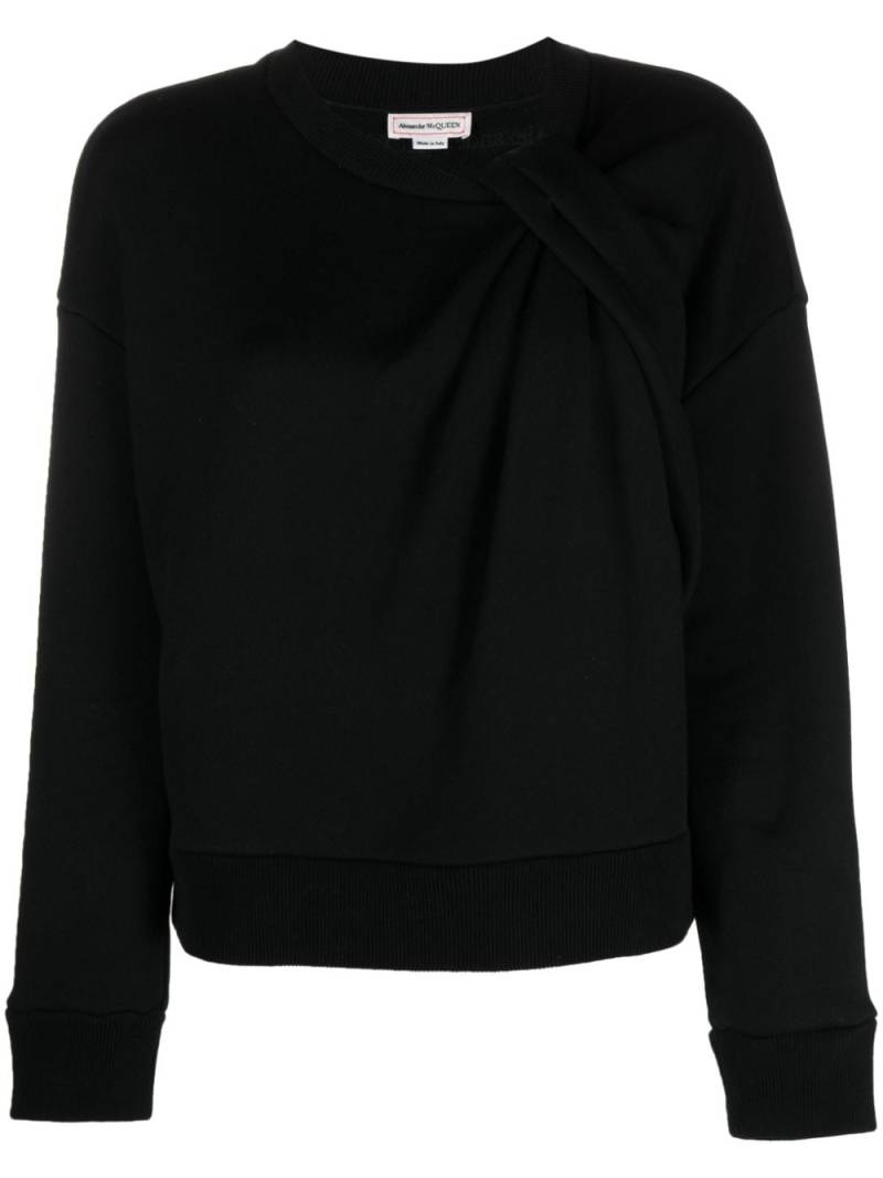 Alexander McQueen knot-embellished cotton sweatshirt - Black von Alexander McQueen