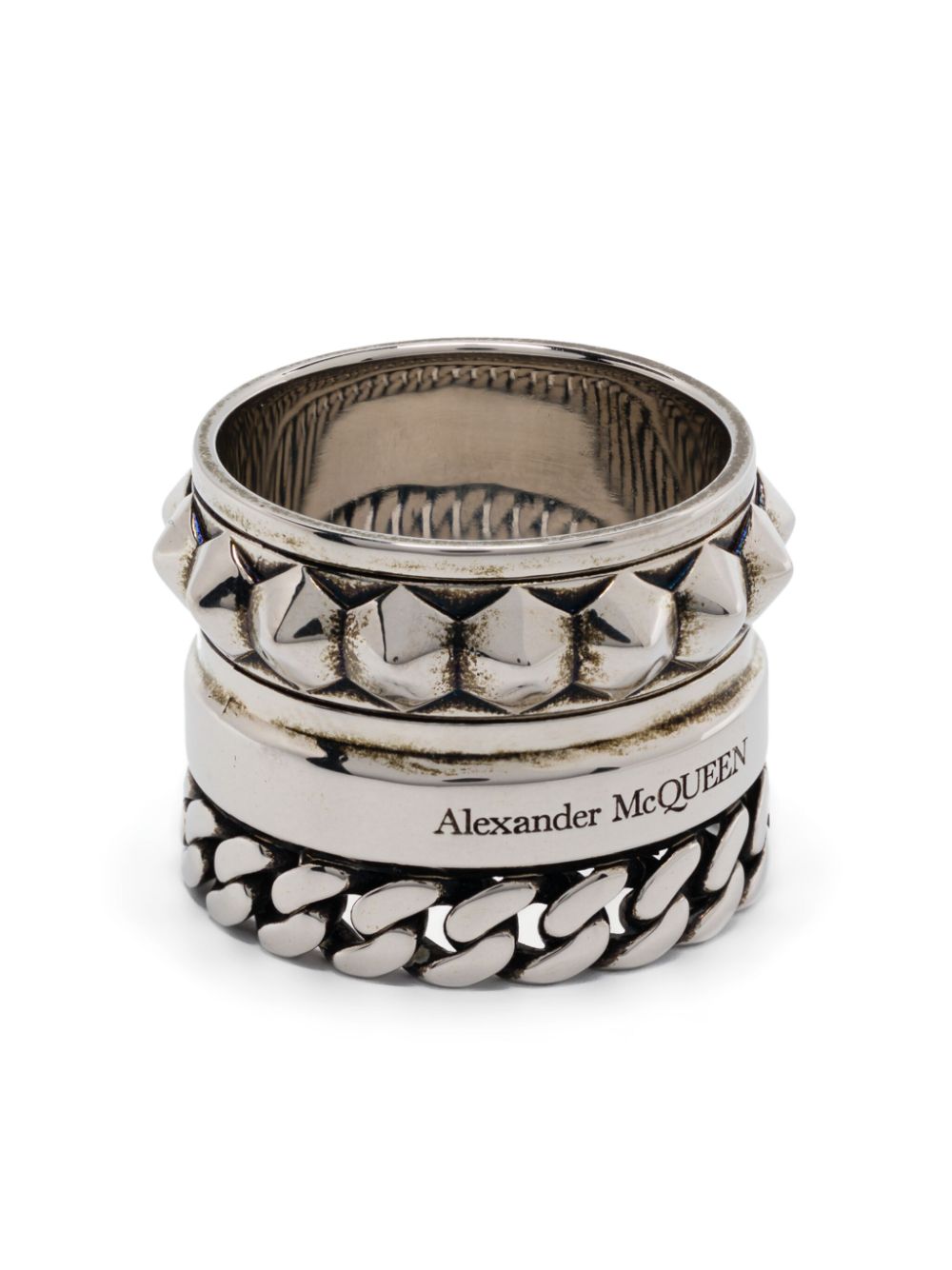 Alexander McQueen layered ring - Silver von Alexander McQueen