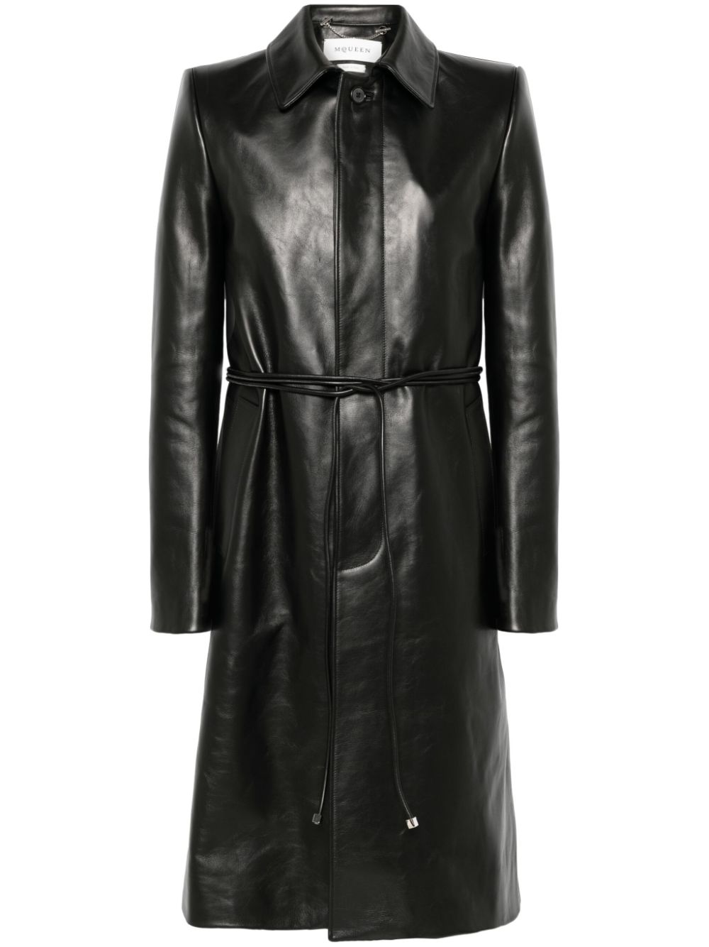 Alexander McQueen leather coat - Black von Alexander McQueen