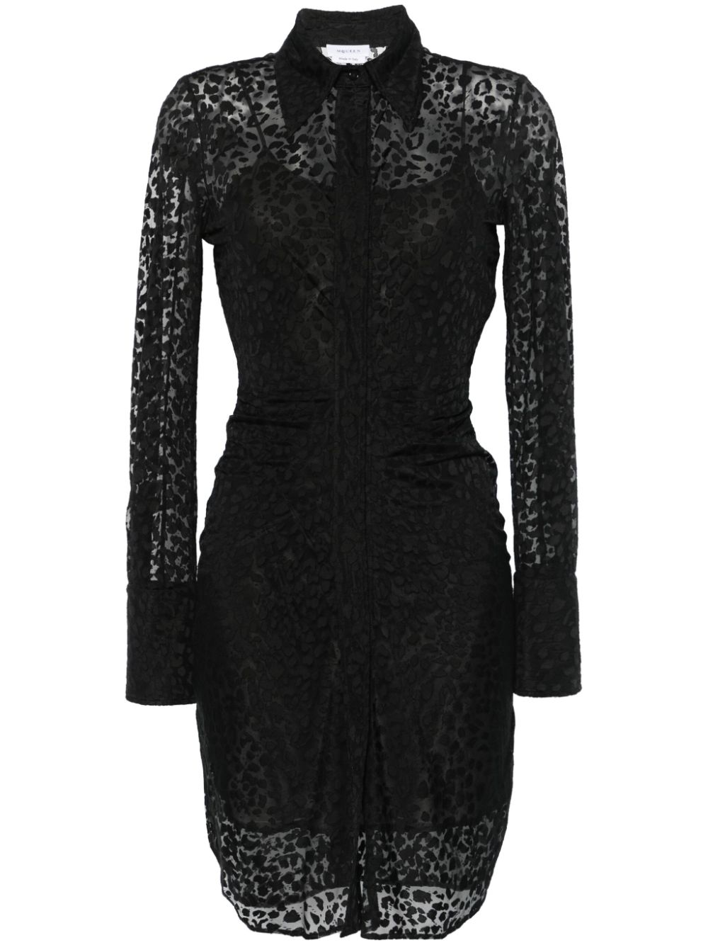 Alexander McQueen leopard devoré mini dress - Black von Alexander McQueen