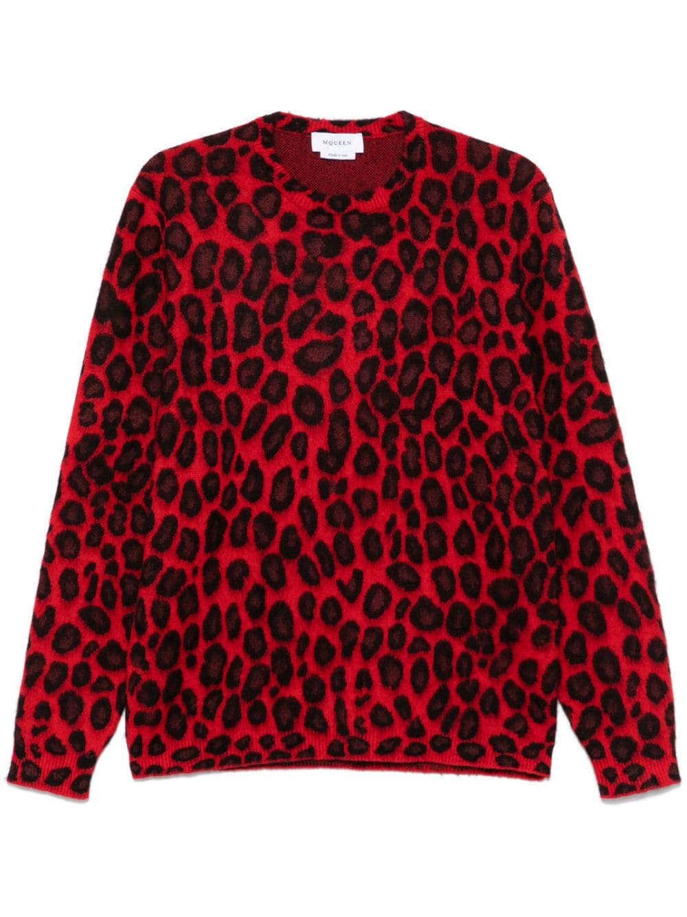 Alexander McQueen leopard jacquard sweater - Red von Alexander McQueen