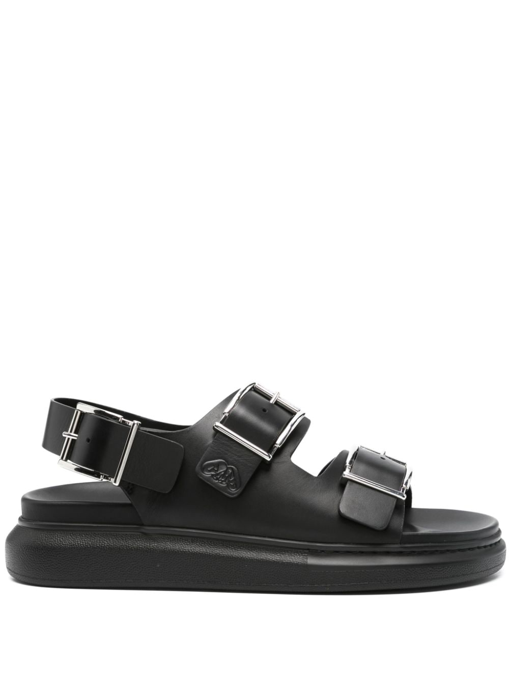 Alexander McQueen logo-debossed leather sandals - Black von Alexander McQueen