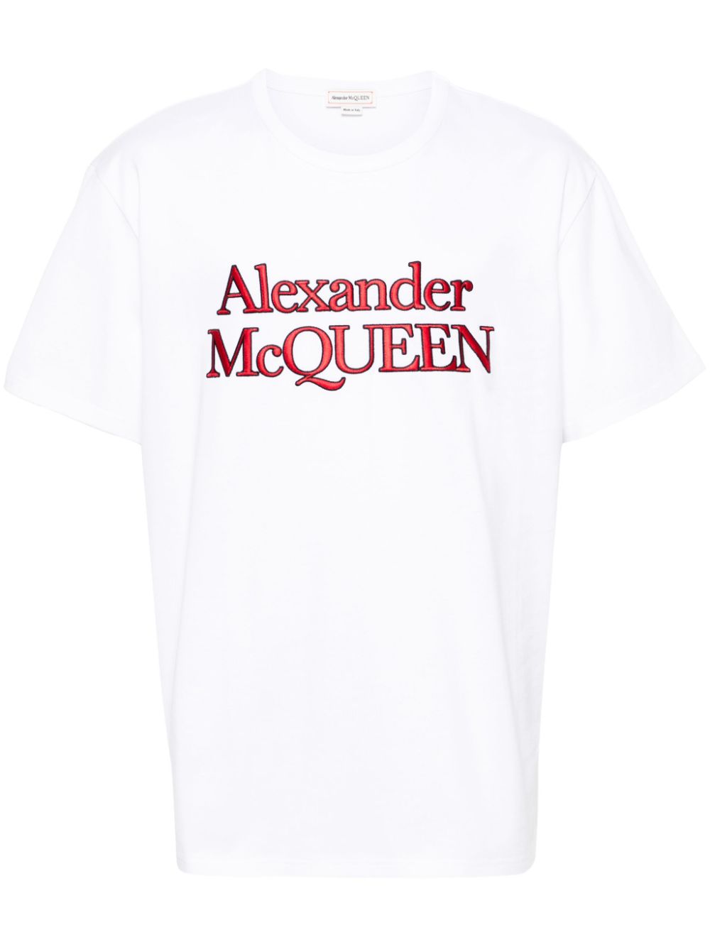 Alexander McQueen logo-embroidered cotton T-shirt - White von Alexander McQueen