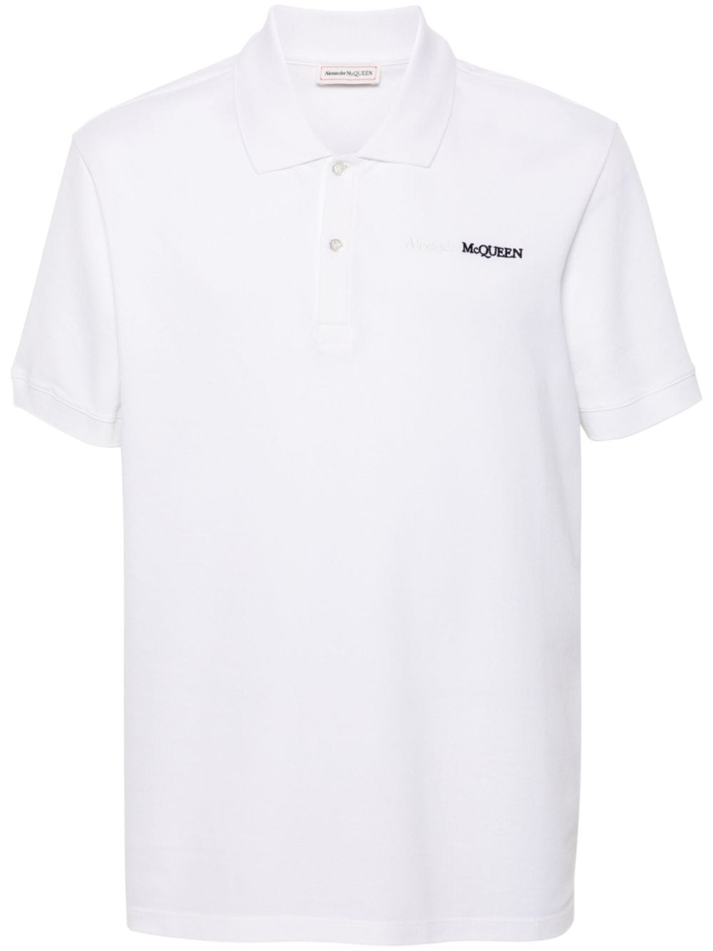 Alexander McQueen logo-embroidered cotton polo shirt - White von Alexander McQueen