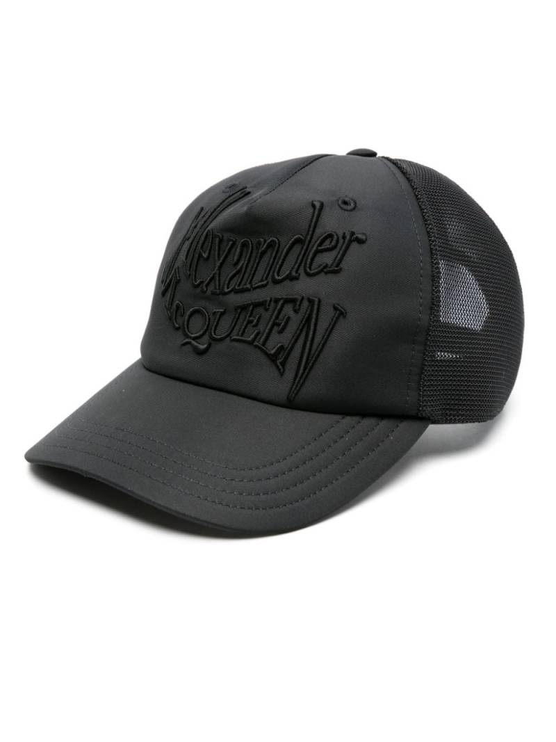 Alexander McQueen logo-embroidered mesh baseball cap - Black von Alexander McQueen