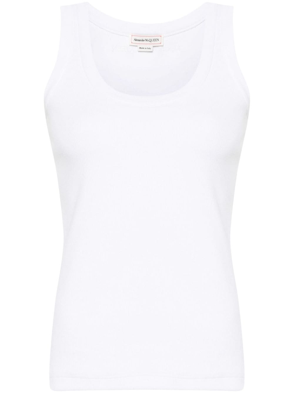 Alexander McQueen logo-embroidered ribbed tank top - White von Alexander McQueen