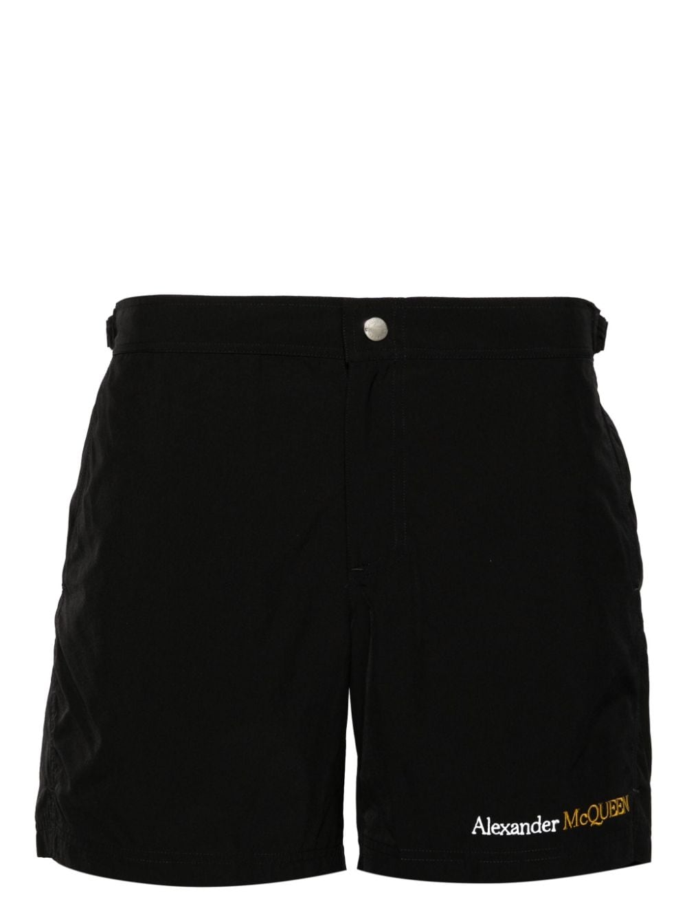 Alexander McQueen logo-embroidered swim shorts - Black von Alexander McQueen