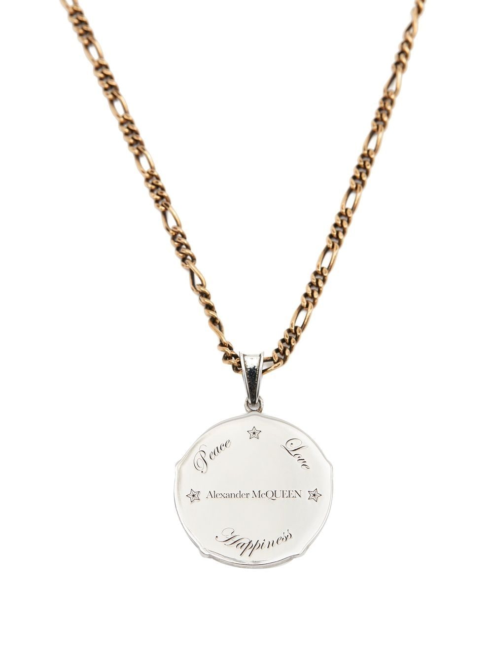 Alexander McQueen logo-engraved medallion necklace - Silver von Alexander McQueen