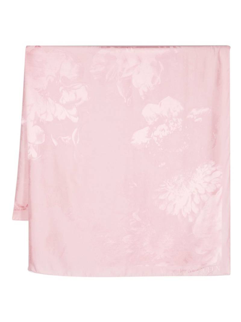 Alexander McQueen logo-jacquard silk scarf - Pink von Alexander McQueen